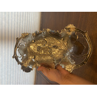 Valpeltro Pewter Leaf Design Serving Platter 15"L MADE IN ITALY