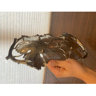 Valpeltro Pewter Leaf Design Serving Platter 15"L MADE IN ITALY