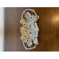Valpeltro Pewter Leaf Design Serving Platter 15"L MADE IN ITALY