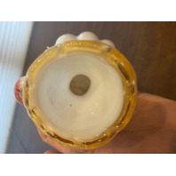 ANTIQUE Stevens & Williams White/Amber Art Glass Vase  W/Applied Cherry 4.5"H