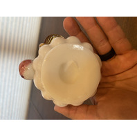 ANTIQUE Stevens & Williams White/Amber Art Glass Vase  W/Applied Cherry 4.5"H