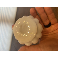 ANTIQUE Stevens & Williams White/Amber Art Glass Vase  W/Applied Cherry 4.5"H