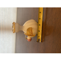 ANTIQUE Stevens & Williams White/Amber Art Glass Vase  W/Applied Cherry 4.5"H