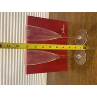 VTG BACCARAT Crystal "DOM PERIGNON" Champagne Flutes W/BOX 9.25"H SIGNED, FRANCE