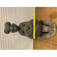 VTG LARGE Wood Carved African YORUBA Tribal OLUMEYE Offering Bowl 27.25"H