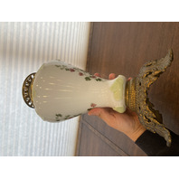 VTG Multicolored Floral Painted GWTW Oil Lamp 22"H