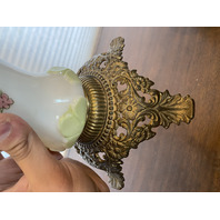 VTG Multicolored Floral Painted GWTW Oil Lamp 22"H