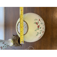 VTG Multicolored Floral Painted GWTW Oil Lamp 22"H