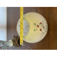 VTG Multicolored Floral Painted GWTW Oil Lamp 22"H