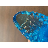 VTG FENTON Hobnail Blue Opalescent Cats Head Shoe/Slipper Figurine 5.5"L