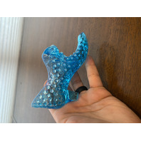 VTG FENTON Hobnail Blue Opalescent Cats Head Shoe/Slipper Figurine 5.5"L