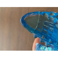 VTG FENTON Hobnail Blue Opalescent Cats Head Shoe/Slipper Figurine 5.5"L