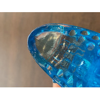 VTG FENTON Hobnail Blue Opalescent Cats Head Shoe/Slipper Figurine 5.5"L