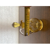 VTG Egermann Honey Amber Cut To Clear Glass Cruet Bottle W/Stopper 6"H