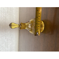 VTG Egermann Honey Amber Cut To Clear Glass Cruet Bottle W/Stopper 6"H