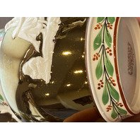 ANTIQUE Wedgwood Copper Luster Embossed Queensware MOTHER & CHILD Jug 4.75"H