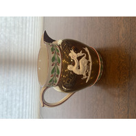 ANTIQUE Wedgwood Copper Luster Embossed Queensware MOTHER & CHILD Jug 4.75"H