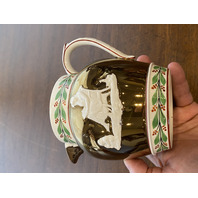 ANTIQUE Wedgwood Copper Luster Embossed Queensware MOTHER & CHILD Jug 4.75"H