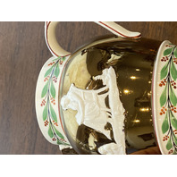 ANTIQUE Wedgwood Copper Luster Embossed Queensware MOTHER & CHILD Jug 4.75"H