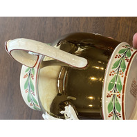 ANTIQUE Wedgwood Copper Luster Embossed Queensware MOTHER & CHILD Jug 4.75"H