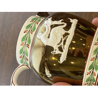 ANTIQUE Wedgwood Copper Luster Embossed Queensware MOTHER & CHILD Jug 4.75"H