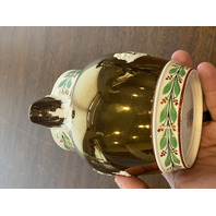 ANTIQUE Wedgwood Copper Luster Embossed Queensware MOTHER & CHILD Jug 4.75"H