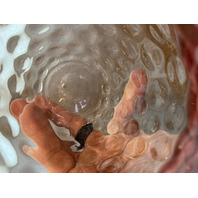 VTG Hobbs Brockunier Cranberry & Clear Inverted Thumbprint Glass Pitcher 5"H