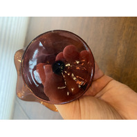 ANTIQUE FENTON Amethyst Iridescent Carnival BLACKBERRY BRAMBLE Compote 5"H