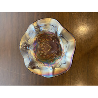 ANTIQUE FENTON Amethyst Iridescent Carnival BLACKBERRY BRAMBLE Compote 5"H