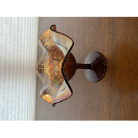 ANTIQUE FENTON Amethyst Iridescent Carnival BLACKBERRY BRAMBLE Compote 5"H