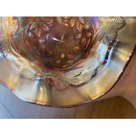 ANTIQUE FENTON Amethyst Iridescent Carnival BLACKBERRY BRAMBLE Compote 5"H