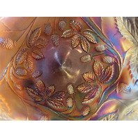 ANTIQUE FENTON Amethyst Iridescent Carnival BLACKBERRY BRAMBLE Compote 5"H