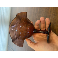 ANTIQUE FENTON Amethyst Iridescent Carnival BLACKBERRY BRAMBLE Compote 5"H