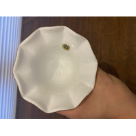 VTG Westmoreland Milk Glass Floral Painted Tri Foot Compote Bowl 5"H SIGNED