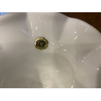 VTG Westmoreland Milk Glass Floral Painted Tri Foot Compote Bowl 5"H SIGNED