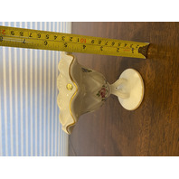 VTG Westmoreland Milk Glass Floral Painted Tri Foot Compote Bowl 5"H SIGNED