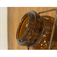 ANTIQUE TRADEMARK THE DANDY Dark Amber Fruit Jar PAT OCT 13TH 1885 8.75"H