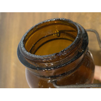 ANTIQUE TRADEMARK THE DANDY Dark Amber Fruit Jar PAT OCT 13TH 1885 8.75"H