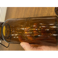 ANTIQUE TRADEMARK THE DANDY Dark Amber Fruit Jar PAT OCT 13TH 1885 8.75"H