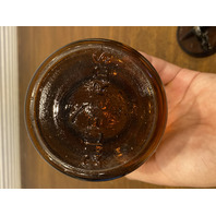 ANTIQUE TRADEMARK THE DANDY Dark Amber Fruit Jar PAT OCT 13TH 1885 8.75"H