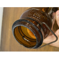 ANTIQUE TRADEMARK THE DANDY Dark Amber Fruit Jar PAT OCT 13TH 1885 8.75"H