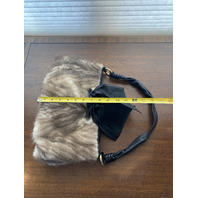 PAOLO MASI Mink Fur Genuine Leather Purse/Hand Bag MADE IN ITALY 15"L
