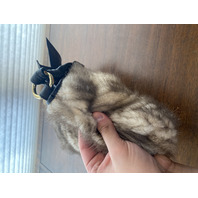 PAOLO MASI Mink Fur Genuine Leather Purse/Hand Bag MADE IN ITALY 15"L