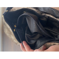 PAOLO MASI Mink Fur Genuine Leather Purse/Hand Bag MADE IN ITALY 15"L