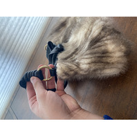 PAOLO MASI Mink Fur Genuine Leather Purse/Hand Bag MADE IN ITALY 15"L