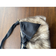 PAOLO MASI Mink Fur Genuine Leather Purse/Hand Bag MADE IN ITALY 15"L