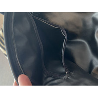 SAKS FIFTH AVENUE Zebra Hair Genuine Leather Purse/Hand Bag MADE IN ITALY 14"L