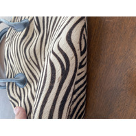 SAKS FIFTH AVENUE Zebra Hair Genuine Leather Purse/Hand Bag MADE IN ITALY 14"L
