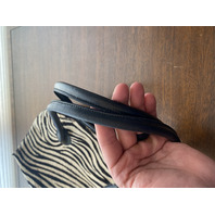 SAKS FIFTH AVENUE Zebra Hair Genuine Leather Purse/Hand Bag MADE IN ITALY 14"L