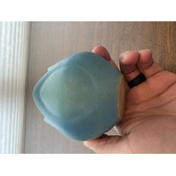 VTG VAN BRIGGLE Ming Blue Small Pottery Tulip Vase 3.5"H SIGNED